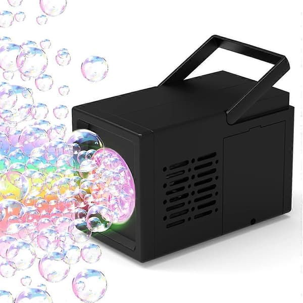 Automatic Electric Bubble Machine Toy - Handheld Bubble Blower for Outdoor Birthday Parties, No Battery or Bubble Solution A Black