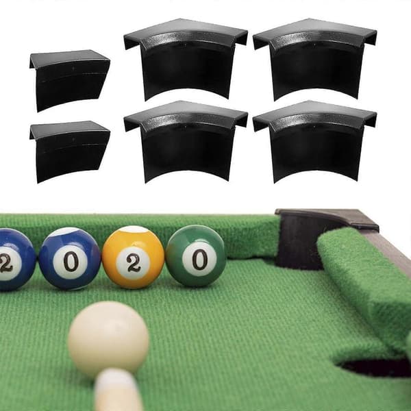 6 Stycken Hållbara Poolbordsfickfoder Biljardbordsfoder 4 Hörn 2 Sidor För Poolbord Svart