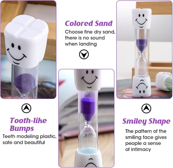 2 stk. timeglas 3 minutter, farverigt sandur køkken, time