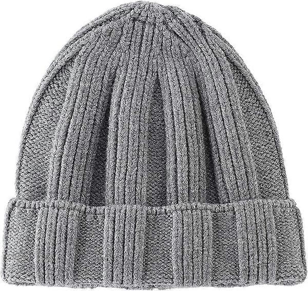 Ribbstickad mössa för barn, pojkar, mjuk stretchig stickad varm vintermössa