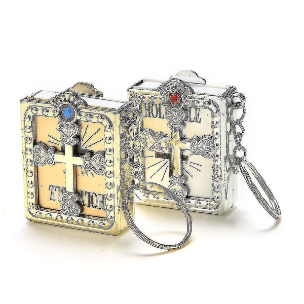 1kpl Mini Raamatun avaimenperä Englanti Pyhä Raamattu Uskonnollinen Kristitty Jeesus Cover Shytmv silver