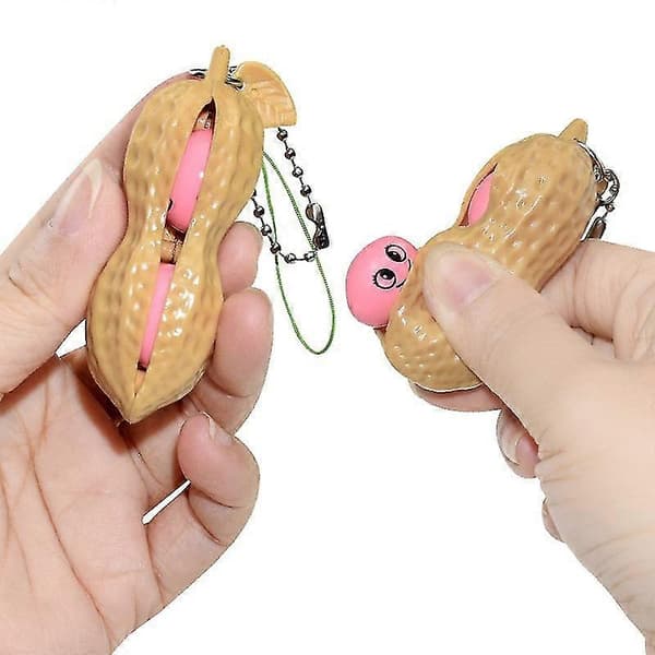 Fidget Leker Dekompresjon Peanøtt Erte Leker Squishy Klem Bønner Soyabønne Edamame Nøkkelring Stress Peanut 5pcs