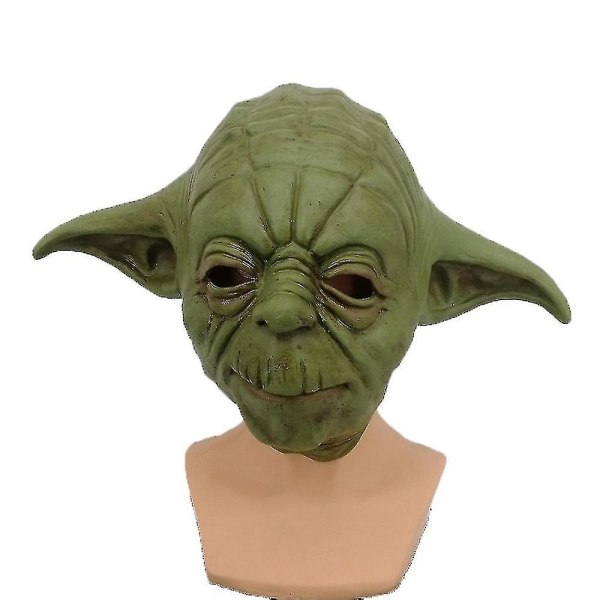Yoda Mask Latex Huvudbonader Cosplay Kostymrekvisita för Halloweenfest