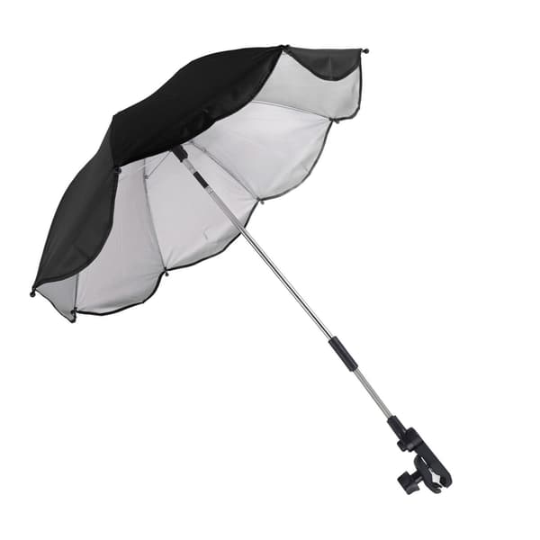 14 inch Universal Stroller Umbrella with UV Protection Adjustable Stroller Parasol Black (Silver Glue)