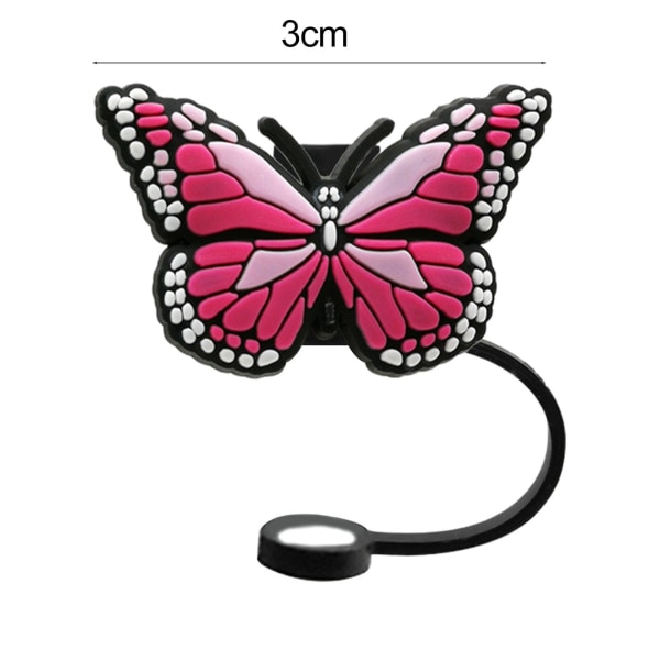 9st 8mm Fjärilar Cover Livsmedelskvalitet silikon Återanvändbar Dammtät Universal Glashalmspets Plugg Topper Protector Köksmaterial Tianyuhe