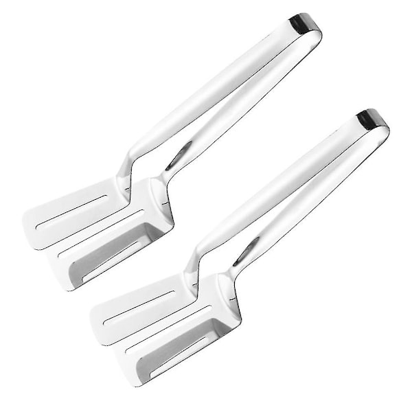 Dubbelsidig stekspade i rostfritt stål, tång för matlagning, vändspatel, tångklämma för fisk, biff, grill, kött, pizza