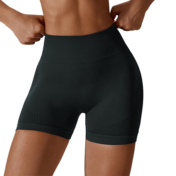 Sømløse Sportsshorts med Hip Lift, Høy Elastisitet, Pustende Treningsbukser for Løping og Sykling Grey L