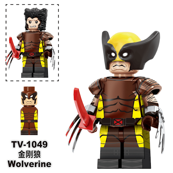 TV6207 Superhjälte TV-serie Röd Deadpool Huang Ganglang Samlade Byggklossar Minifigurer Barnleksaker Ornament