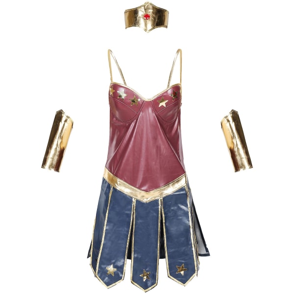 Kvinners Halloween-festfilm Justice Wonder Fantasia Fancy Dress League Superhelt Superkvinner Kostyme S-3xl Suit XXL