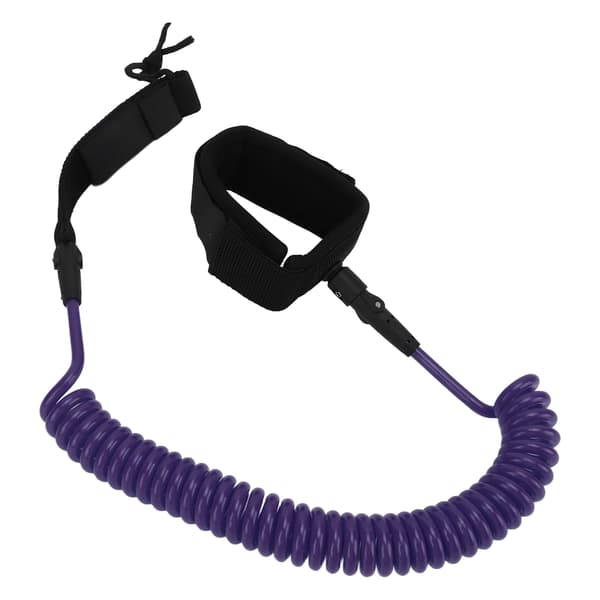 7 mm 3 m Surfeleash Justerbar Elastisk TPU Surfebrett Benstropper Stand Up Paddle Leash Lilla