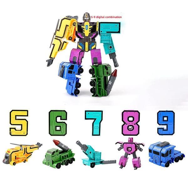 Leksaksdeformation Nummer Transform Robot DIY Monterad Pussel Mecha Robot Leksak för Barn nummer 0