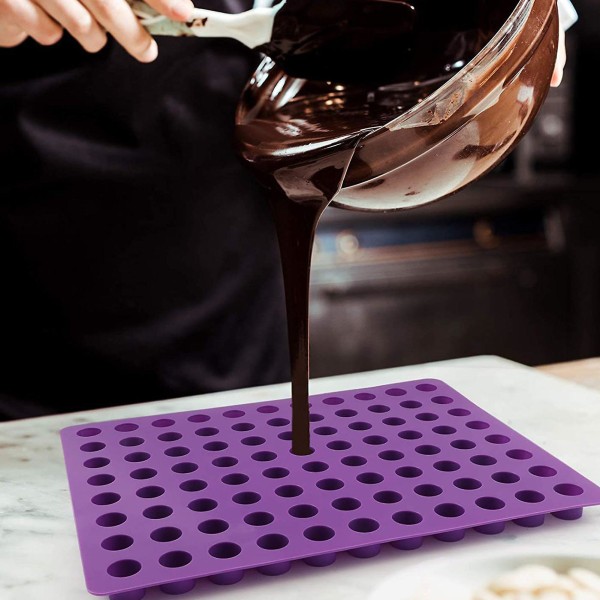 88 Cavity Cylinder Gummy Candy Form Lätt att rengöra Non-stick Chokladtryffel Form Snacks Praliner Gelé Form Tianyuhe Purple