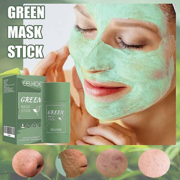 EELHOE Grønn Te Solid Maske, Dyprensende Hydrerende Maskepinne Pore-reduserende Paste Maskepinne 1PCS