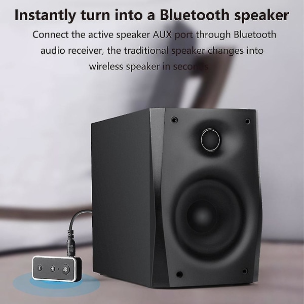 Bluetooth-mottaker, bærbar Bluetooth-biladapter Stereo/høyttalere Dobbel tilkobling/støyreduksjon/håndfri ringefunksjon