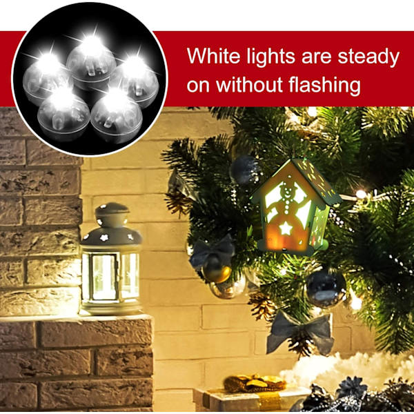 20 stk LED Mini Rund Ballong Lys Julefest LED Ballonger Lys for Juledekorasjon
