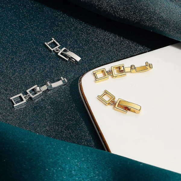 5 st Enkelt halsband Armband Extenders Legering Förlängning Vik över lås Gold