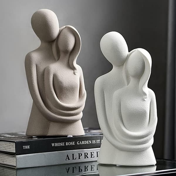 Modern Ceramic Couple Sculpture - Abstract Ceramic Sculpture, ZQKLA B