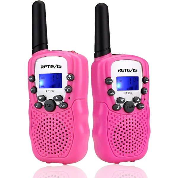 Kids Walkie Talkie, Long Range Walkie Talkie, Toy Gifts for 4-12 Years Old, Camping, Outdoor Spying Adventures (1 Pair, Pink)