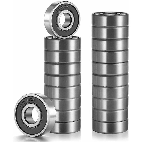 20 stk. 608 Rs kuglelejer Metal Groove kulstofstål dobbelt afskærmede sorte lejer til skateboard rulleskøjter (8mm X 22mm X 7mm)