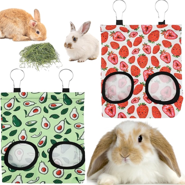 stk (lyserød og grøn) høpose, kaninhø foderautomat, kanin foderautomat, H
