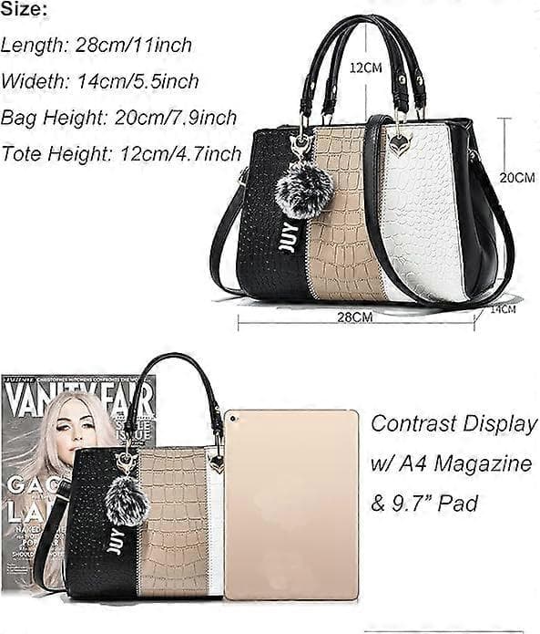 Wave Håndveske for Kvinner Elegant Dame Messenger Bag Grey