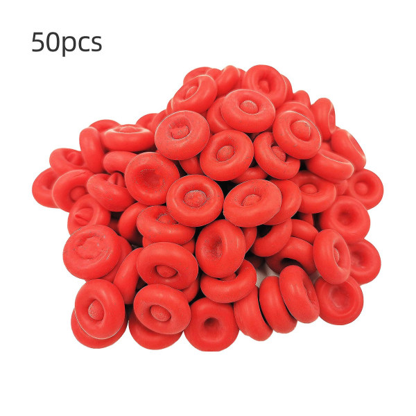 50 pakke tetningshetter, rød lateks beskyttelseshylse for glasslimmunnstykker, lekkasjesikker og enkel å bruke