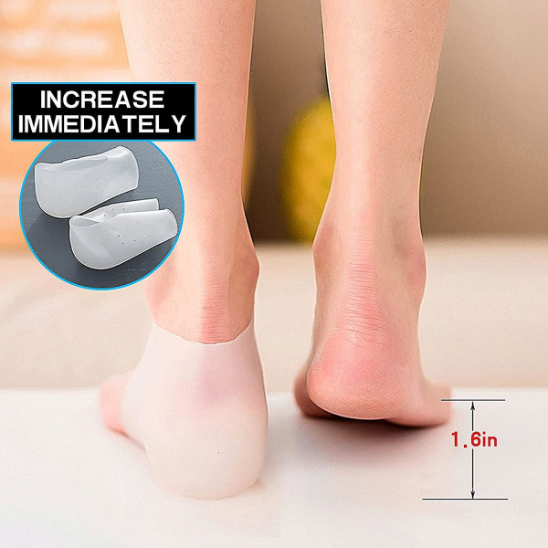 2-5cm Invisible Height Increase Insole Heel Lift Insole Invisible Foot Reinforcer Non-slip Heightening Socks Invisible Heightening Insoles For Men And 2CM