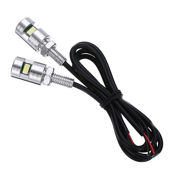 2x Chrome 5630 Moottoripyörän ruuvilamppu Auton yleinen rekisterikilven valo 12v Black
