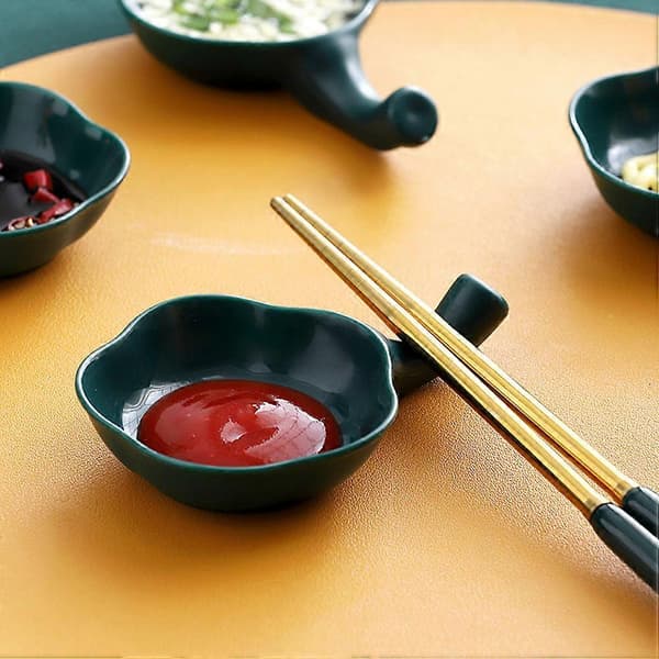 Serveringsfade til underholdning Ketchup tilbehør grøn farve 11.5X7.5X2Cm 8 stk.