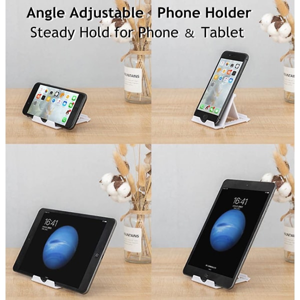 Mobiltelefonholder til skrivebord Mobiltelefonholdere Desktop Tablet Stander, Foldbar Telefon Dock Universal
