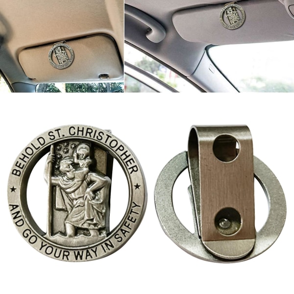 Herkkä matkustava amuletti Mene turvallisuuteen Saint Christopherin visiiripidike
