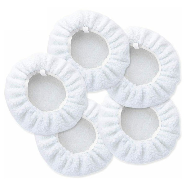 5 Pcs 10 Inch Bonnet Polisher Polish Pad Polishing Buffling Car Buffer Waxer White