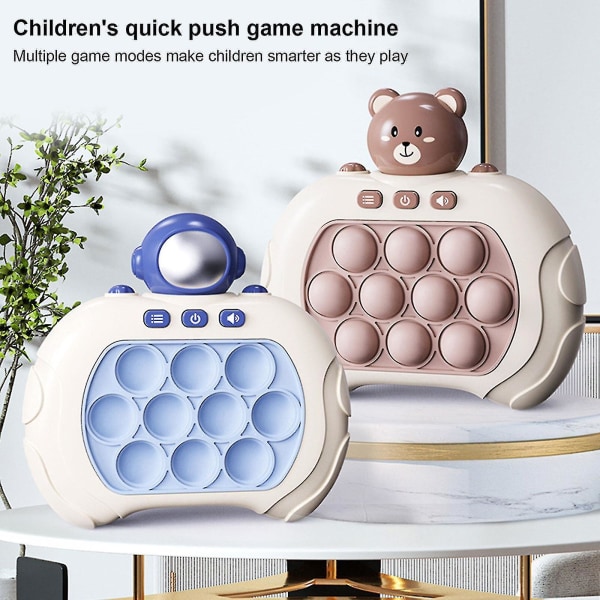 Pop Push It Game Controller Bubble Sensory Fidget Toy Electronic Whack Console Brown  White