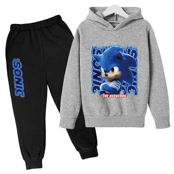 Lasten ja teini-ikäisten Sonic the Hedgehog -huppari ja housut grey 3-4 years old/100cm