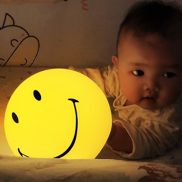 Led Rund Smiley Face Nattlampa Färgföränderlig Lampa Heminredning För Baby Barn Sovrum Sovande