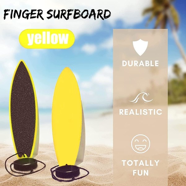 Finger Surfboard, 2 stk. Fingerboard Legetøj Stress Relief Surfing Vind Mini Surfboard, Mini Surfboard til Børn Teenagere Voksne (Rød + Gul)