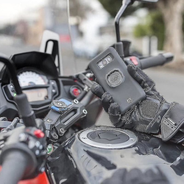 2024 Quad Lock Motorcykelstyre Fäste för Iphone och Samsung Galaxy Telefoner - Användbar