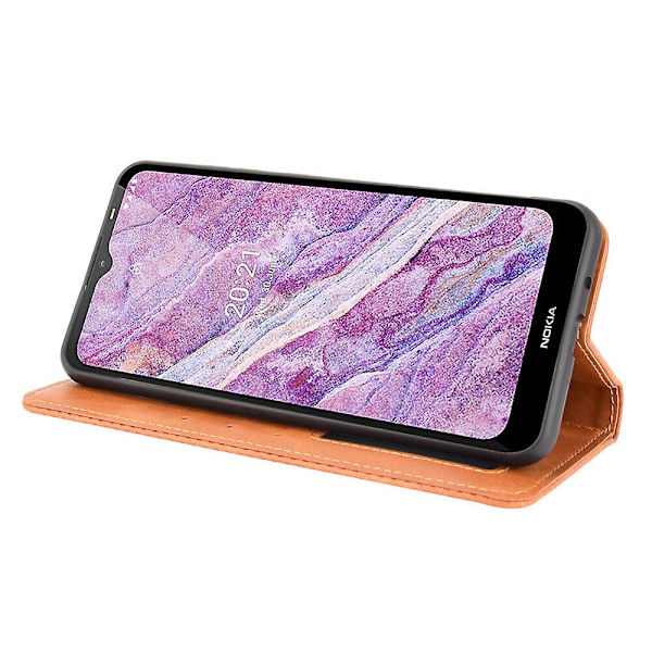 Etui til Nokia C20 / Nokia C10 Kickstand Cover Magnetisk Lukning Læderpung Kompatibel med Nokia C20 / Nokia C10 Etui Brown
