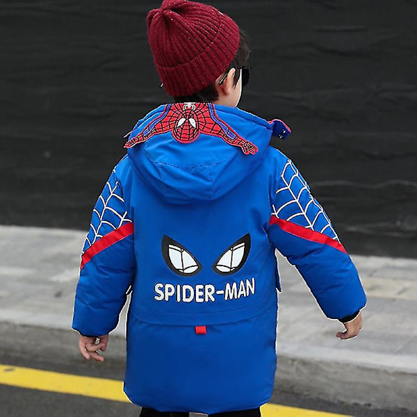 Spider-Man Hættejakke Børn Vinter Varmt Jakke Blue 120cm (4-5years)