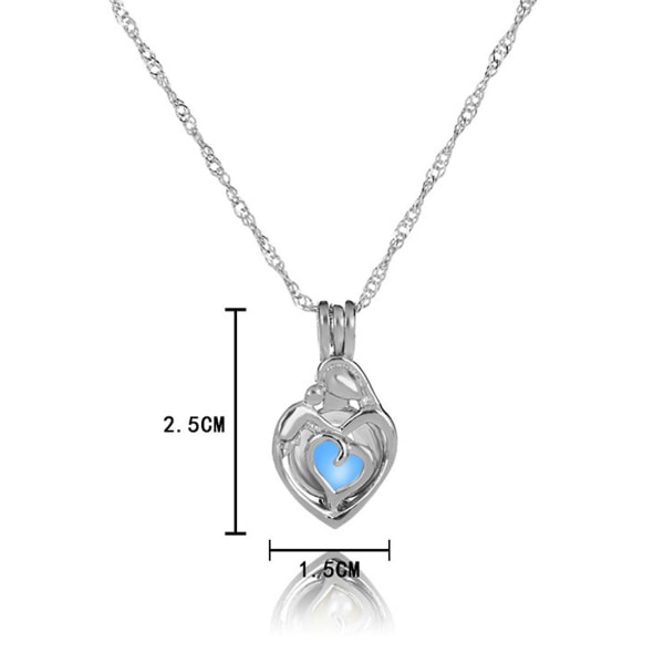 Lysande halsband Hudvänlig rostsäker legering Hjärtformade smycken Halsbandsdekor för kvinnor Bluegreen