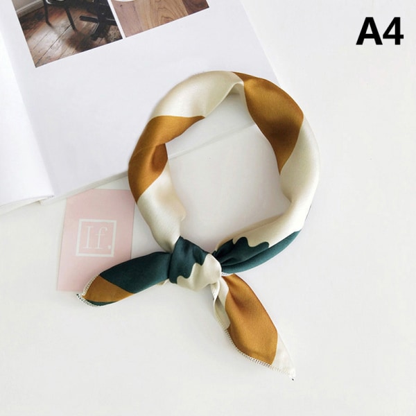 Naturlig sidenscarf Kvinnor Design Print Fyrkantig halsduk A4
