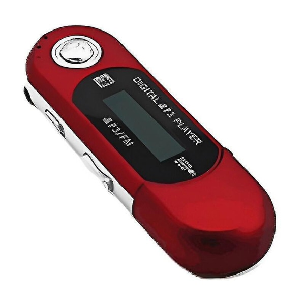 USB-MP3-soitin, kannettava musiikkisoitin, digitaalinen LCD-näyttö, 4 Gt tallennustilaa, FM-radio, monitoiminen MP3-musiikkisoitin, USB-tikku K1kf, punainen