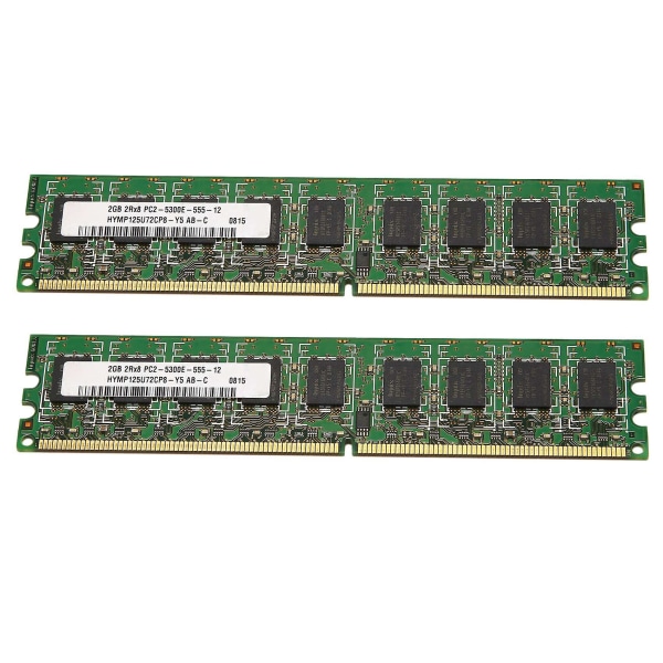 2x 2gb Ddr2 Ram-minne 667mhz Pc2 5300 Ecc Dimm 240 Pins För Desktop Ram-minne green