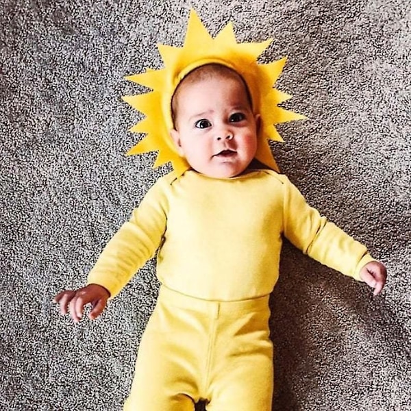 Solskin Solstråler Pandebånd eller Gul Tutu Fødselsdagsfest Favoritter Børn Barn Voksen Spædbarn Babyer Halloween Kostume Gul Lys