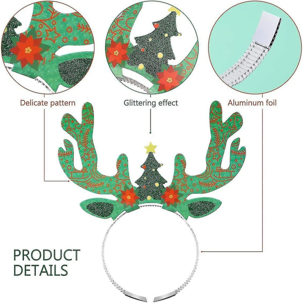 Jule reinsdyr gevir hodebånd søte jule hårbøyler jule reinsdyr festartikler 9 stk) Bd