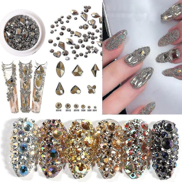 Blandede farger Nail Art Rhinestonecrystal Rhinestones For Nail Design Crystals Gems