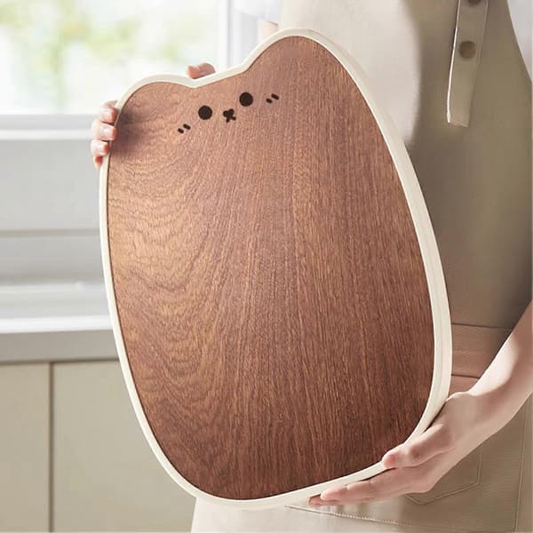 Charkbräda - Kattdesign & Naturträ - för servering av grönsaker och kött Middle