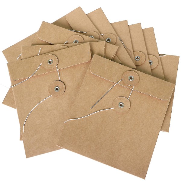 Pakke med 10 brune karton-cd-konvolutposer