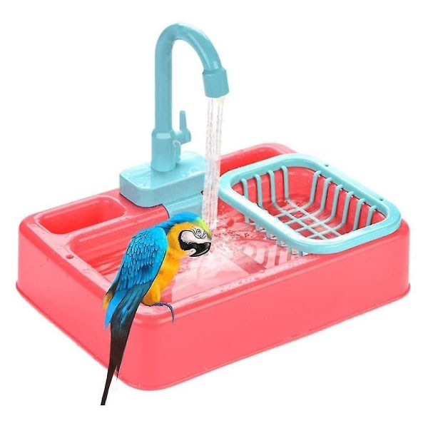 Fågelmatare Automatisk papegojabadkar Badkar Dusch Vattendispenser Fågelbur Badrum Papegojleksaker