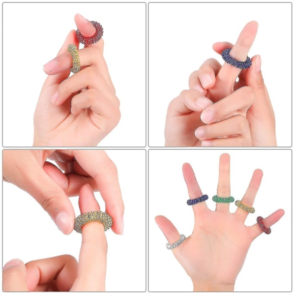 30 stykker akupressurringe Spiky sensoriske fingerringe sæt